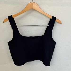 Express Black Square-Neck Cropped Body Contour Tank Top Size Large